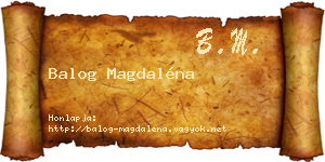 Balog Magdaléna névjegykártya